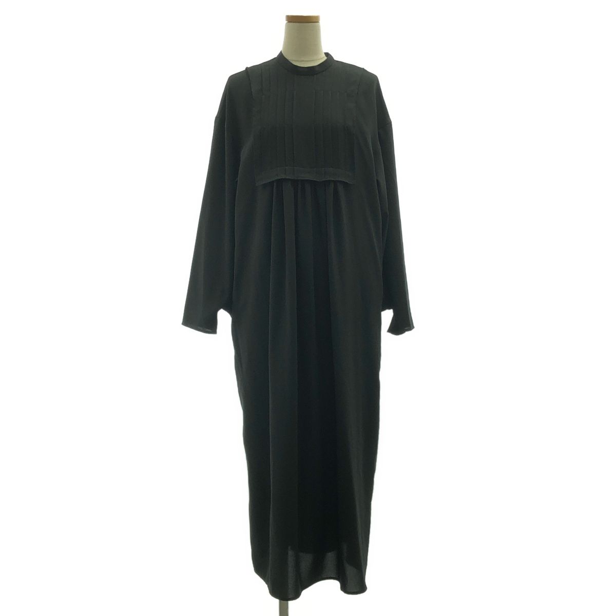【美品】 ENFOLD / エンフォルド | 2023SS | PIN-TACK DRESS / ピンタックドレス | 38 | ブラック | レディース