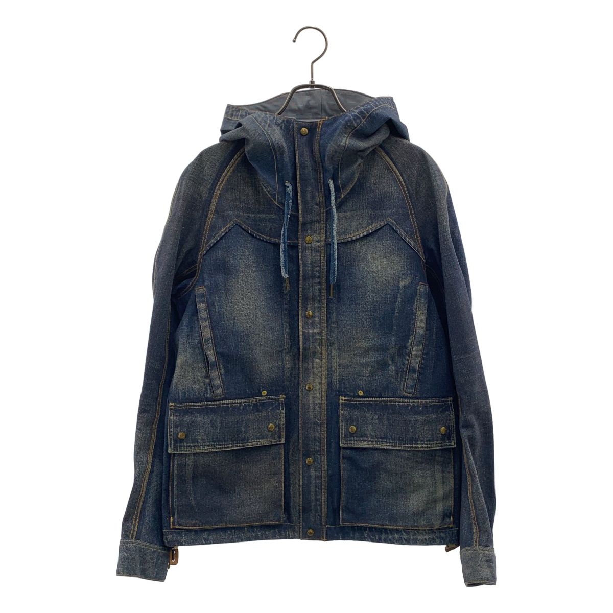 【美品】 visvim / ビズビム | GORE-TEX / ゴアテックス ロゴボタン デニム ジャケット フーディ | F | インディゴ | メンズ