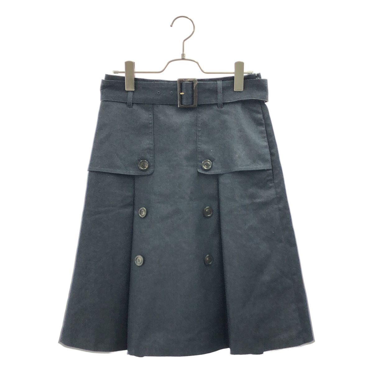 バーバリーブルーレーベル　 黒トレンチスカート　38 BURBERRY BLUE LABEL / バーバリーブルーレーベル | コットン トレンチ