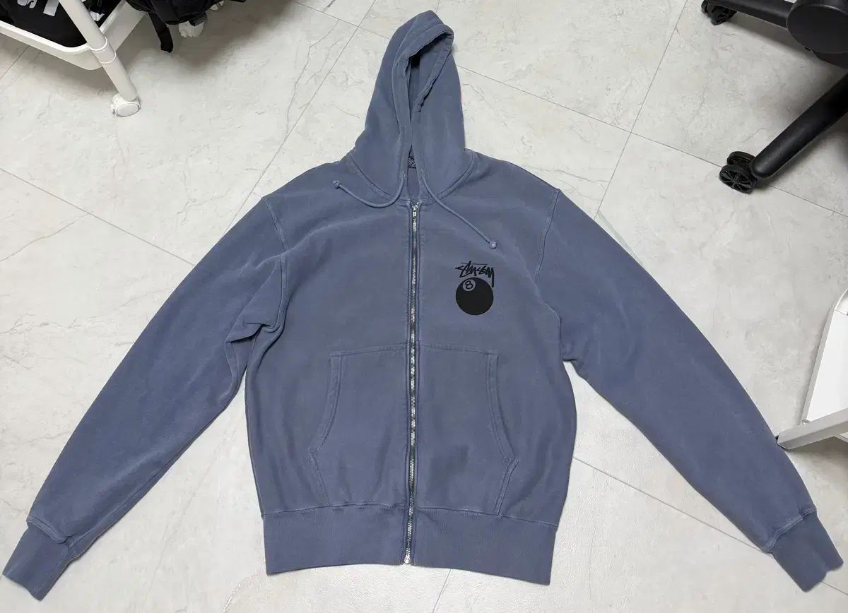 Lサイズ STUSSY ステューシー 8ボール ブルー ジップアップパーカー