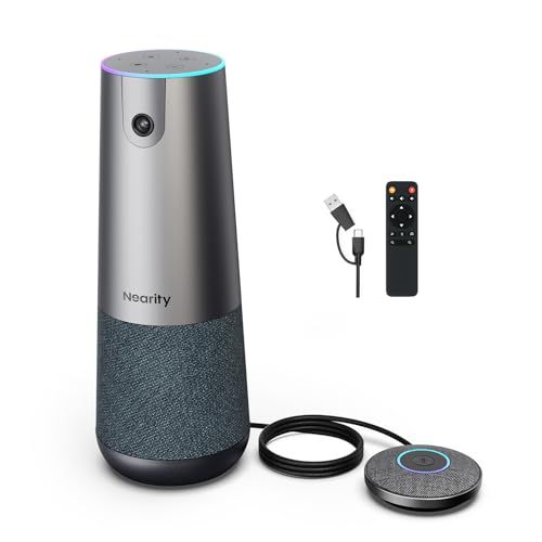 R◆Nearity 120 Max 会議用 Webカメラ マイク スピーカー 4K ウェブカメラ USB接続 120°超広角 5倍ズーム オートフレーミング 集音マイク内蔵 ノイズキャンセリング 半径5m 全二重通信 プラグアンドプレイ リモ b8663b82