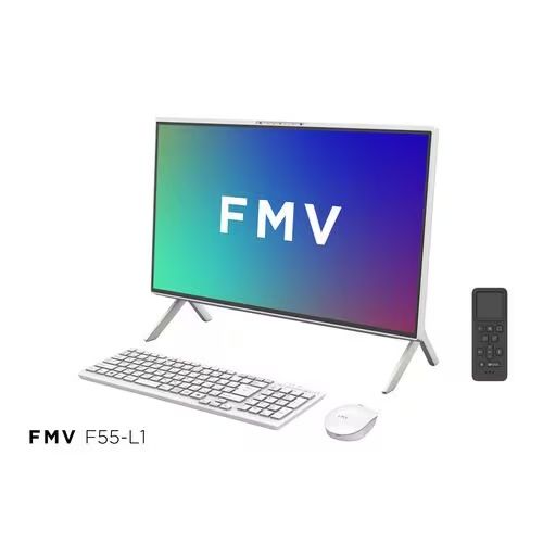 富士通 FMV Desktop F FMVF55L1WA 23.8型 Win11Home Ryzen 5 メモリ16GB SSD512GB Officeオフ゜ション付 テ゛スクトッフ゜ハ゜ソコン ホワイト F55-L1 FMVF55L1WA