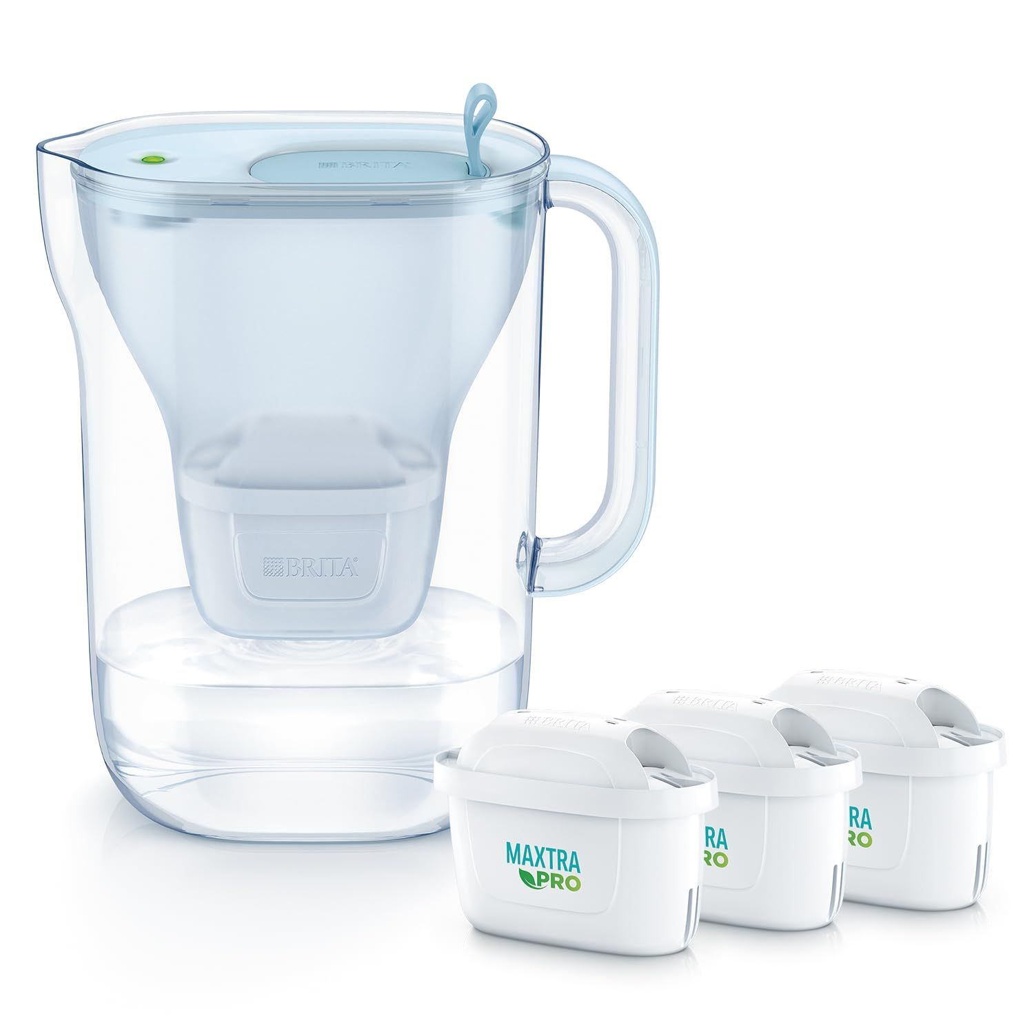 ブリタ 浄水器 ポット型 PFOS/PFOA除去試験済 ろ過水容量:1.26L(全容量:2.4L) 【日本正規品】スタイル エコ パウダーブルー マクストラプロ ピュアパフォーマンス カートリッジ 3個付ry fb91a679