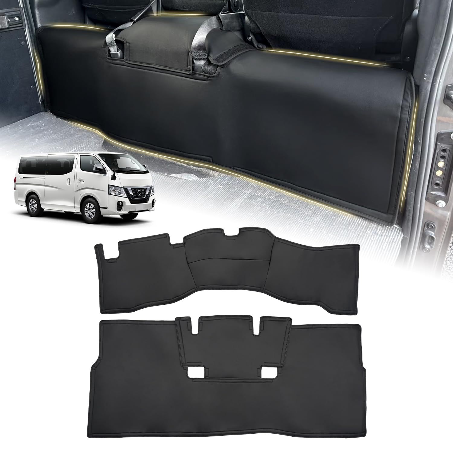 GIMUYA ニッサン NV350 キャラバン E26系 エンジンルームカバー フロント リア デッキカバー PVCレザー CARAVAN E26 プレミアムGX 2012年6月?現行 専用設計 アクセサリー マジックテープ固定 防水 防汚 c68ca990