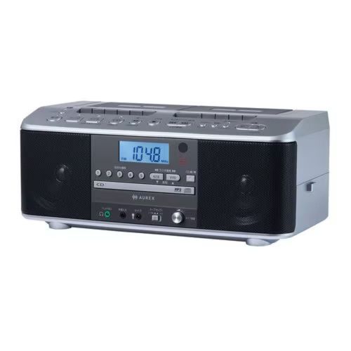 東芝 AX-KCRW70S シルバー CDラジオカセットレコーダー ダブルカセット AM/FM ワイドFM対応 カラオケ・声くっきり機能 AXKCRW70S