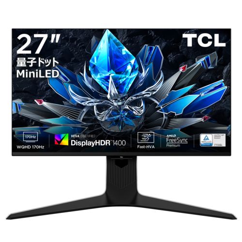 TCL 27R73Q 27インチ WQHD(2560x1440) ゲーミングモニター 量子ドットMini LED 240Hz HVAパネル TK27R73Q TK27R73Q