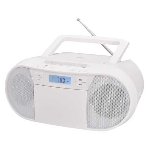 オーム電機 RCD-720T ホワイト AudioComm CDラジカセ Bluetooth対応 03-5045 RCD720T