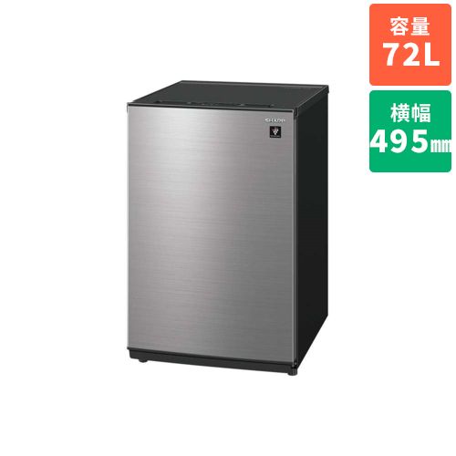 シャープ FJ-HM7K-H メタリックグレー 1ドア冷凍庫 グルメクール どっちもドア 72L 幅495mm FJHM7K