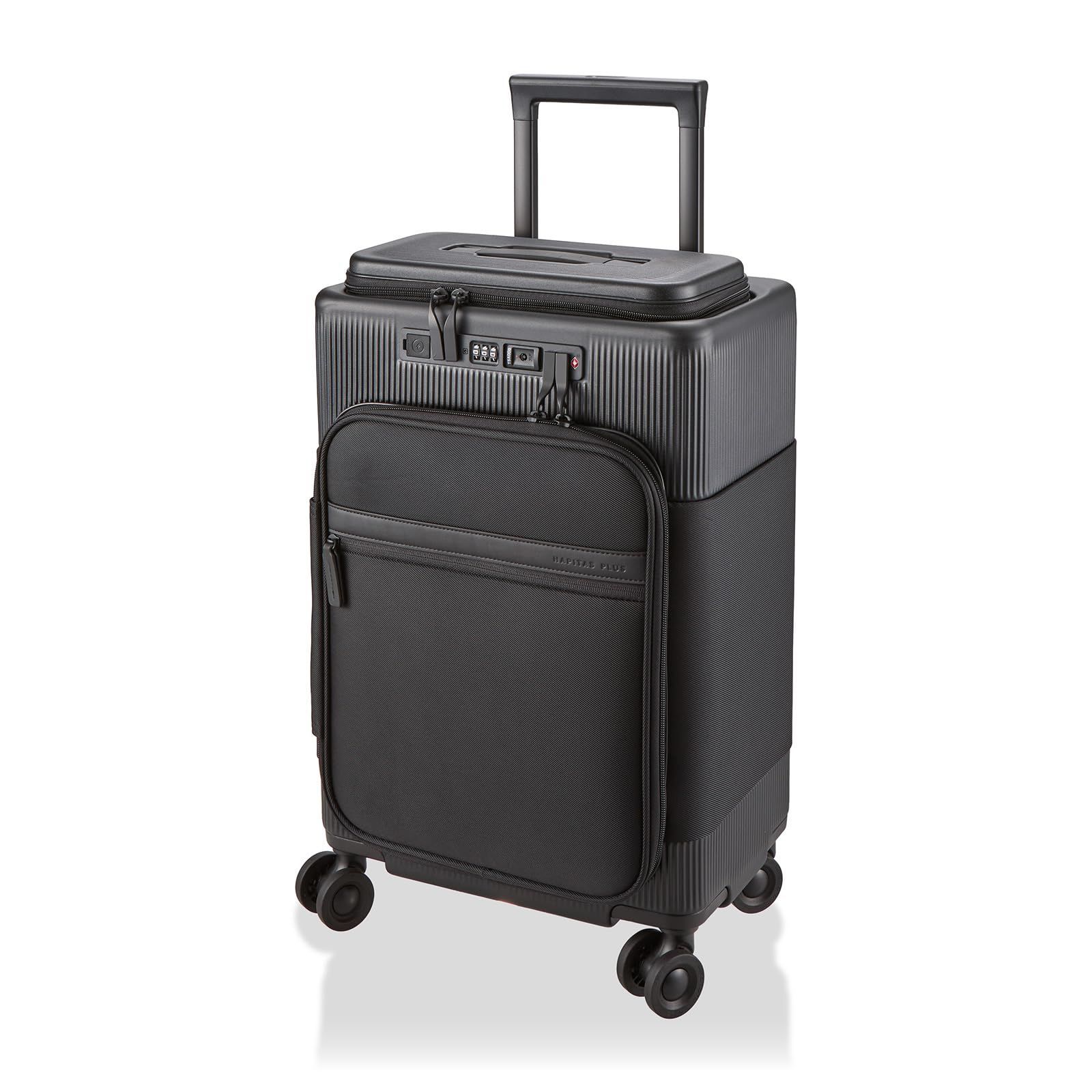 Sサイズ ハピタスプラス ハイブリッドスーツケース HPL2320-47 横パカ マットブラック 上パカ
