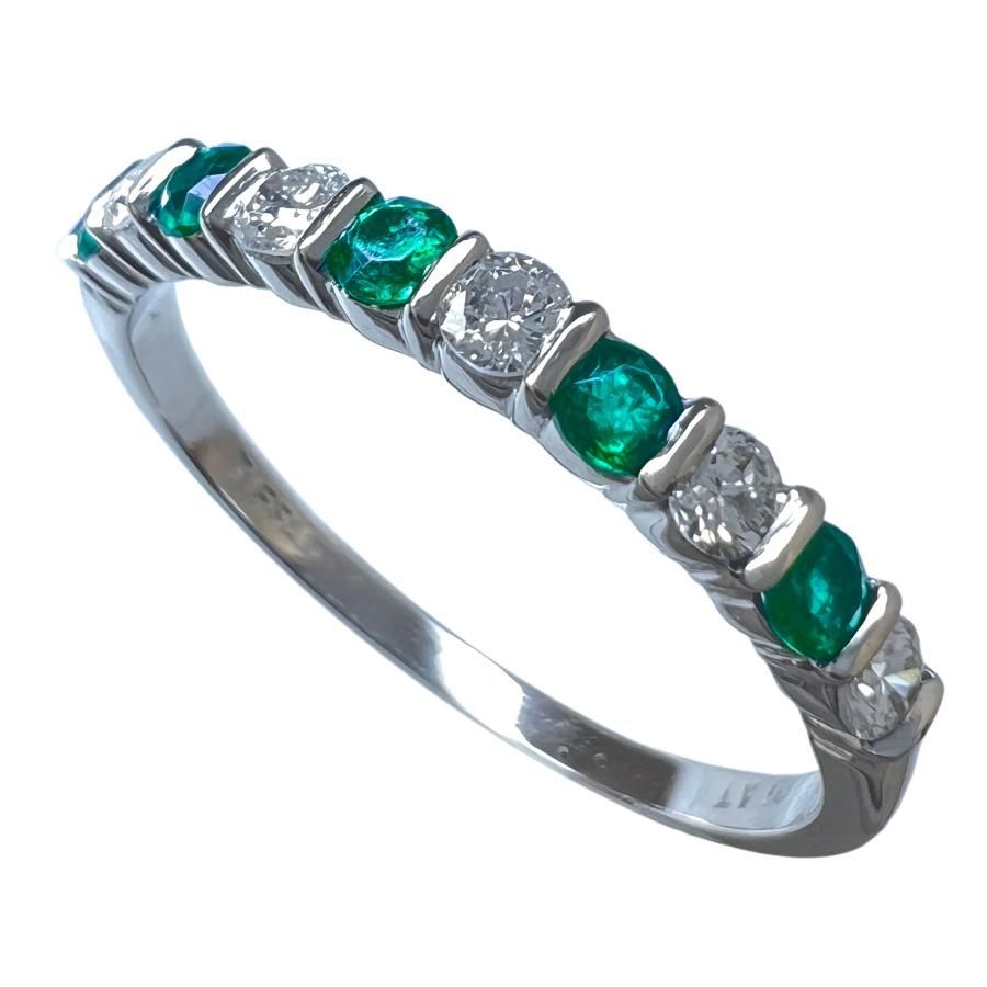 TIFFANY＆Co.　ティファニー　リング　ヴィンテージ　フォーエバー バンド　エメラルド　ダイヤ　PLAT　PT　13号　指輪
