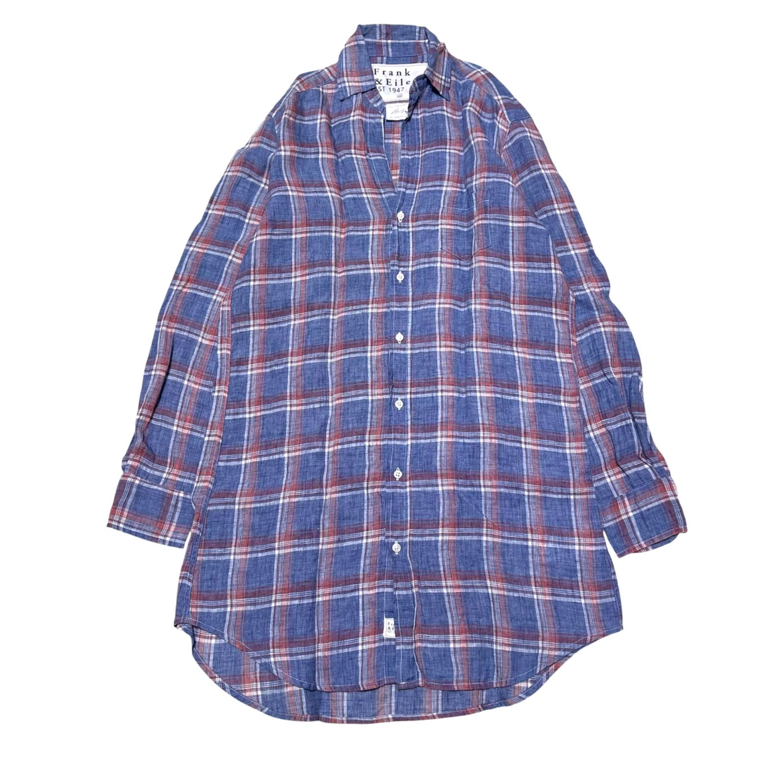 美品 Frank&Eileen フランクアンドアイリーン リネン100% ロングシャツ 
