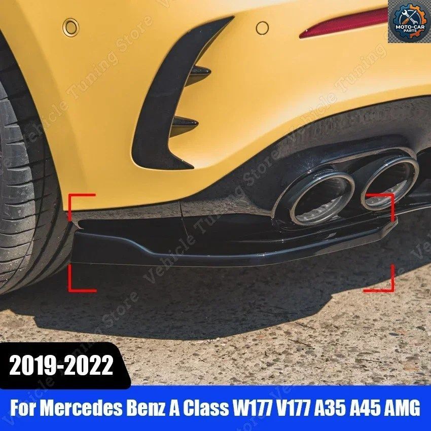 メルセデスベンツ Aクラス W177 V177 A35 A45 AMG ハッチバック 2019-2022 グロス リアバンパー ディフューザー スプリッター カナード ス