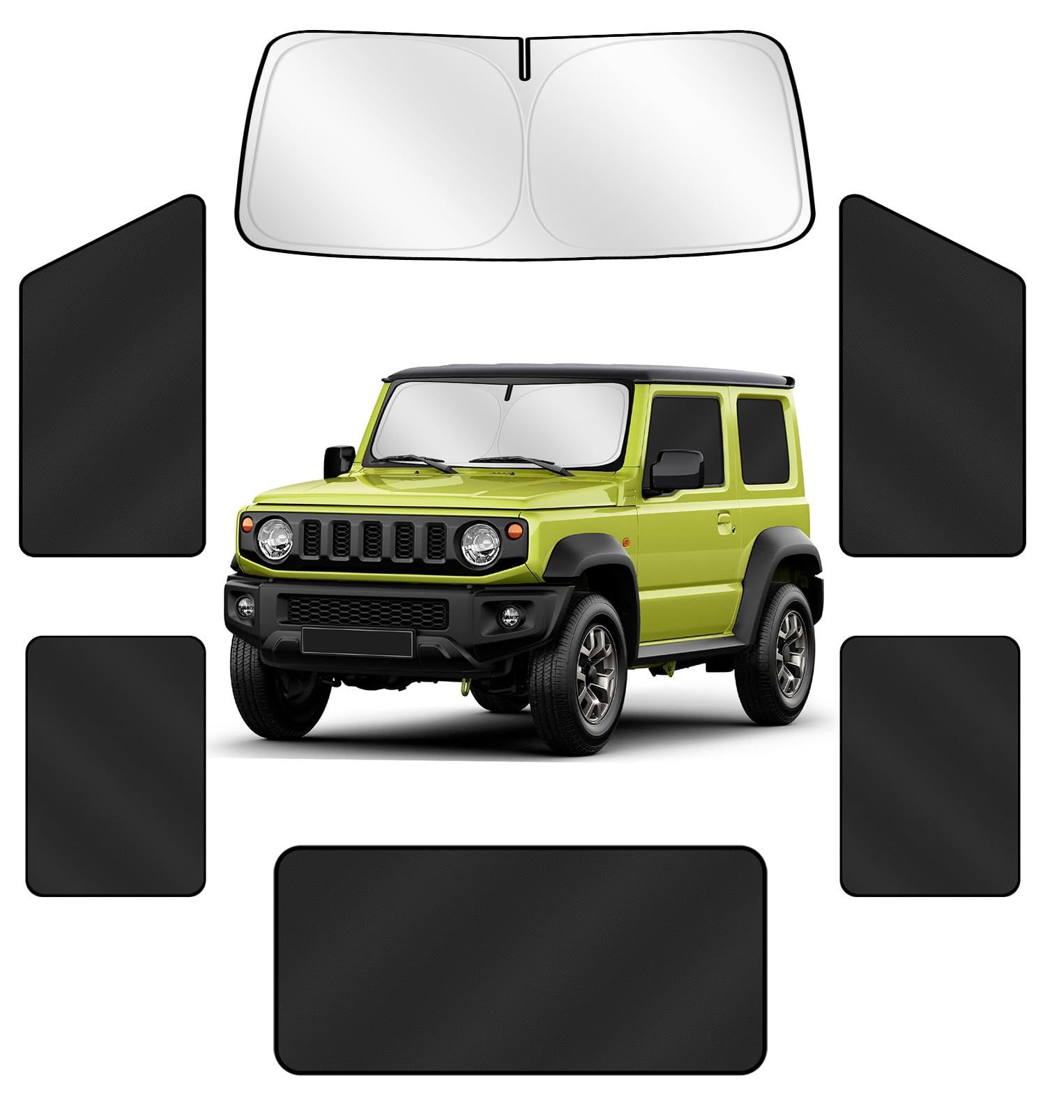 ZATOOTO 車 カーテン スズキ ジムニー&シエラJB64/JB74専用 マグネット 99.9%遮光 車中泊カーテン フロント/リア/両サイド バックドア用 6枚セット ブラック CT106-QZ6AR d9cd5f7b