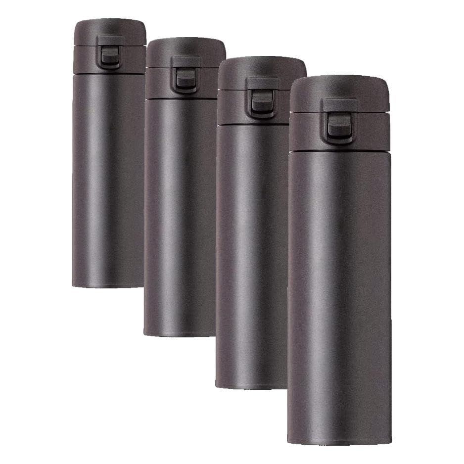 アトラス 水筒 520ml 保冷 保温 軽量 真空断熱 ダブルステンレス ワンタッチマグボトル スイッチマグ マットブラック 白湯 AW-521MBK (× 4)ts 92cd898b