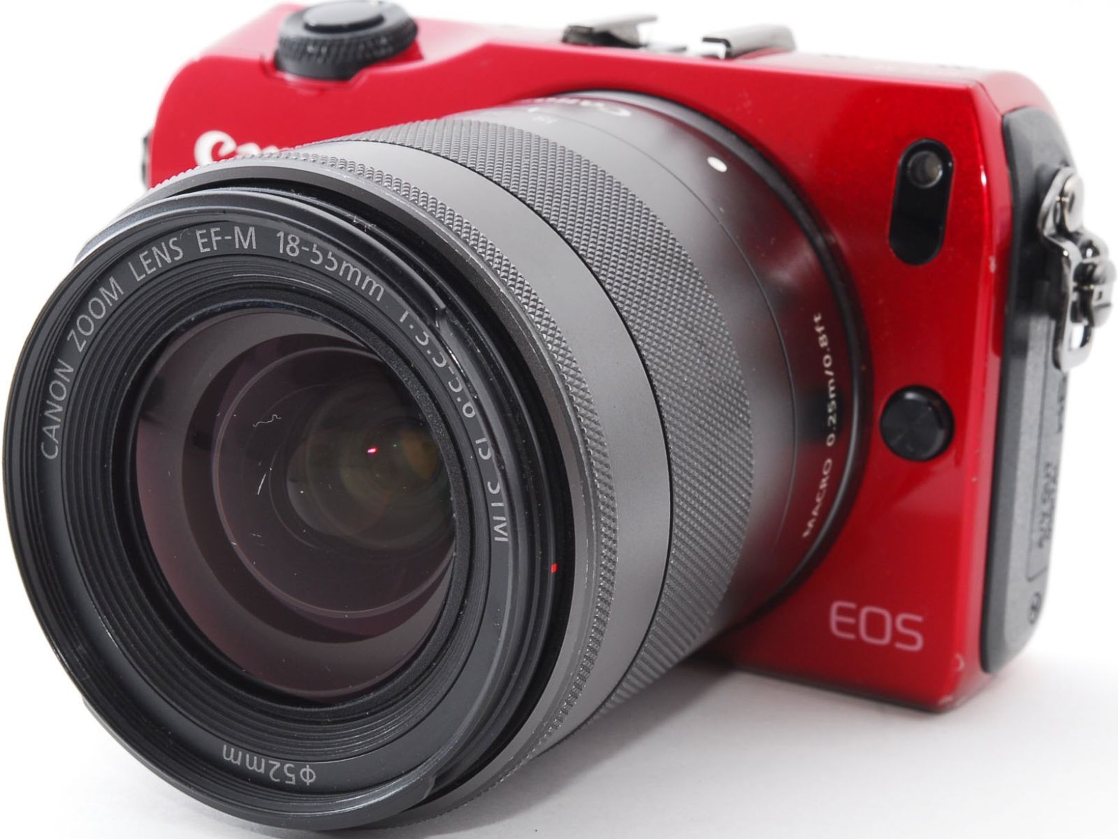 キヤノン ミラーレス CANON EOS M レンズキット レッド 中古 新品SDカード付き 届いてすぐに使える 動画撮影 コンパクト 手振れ補正 長期保証