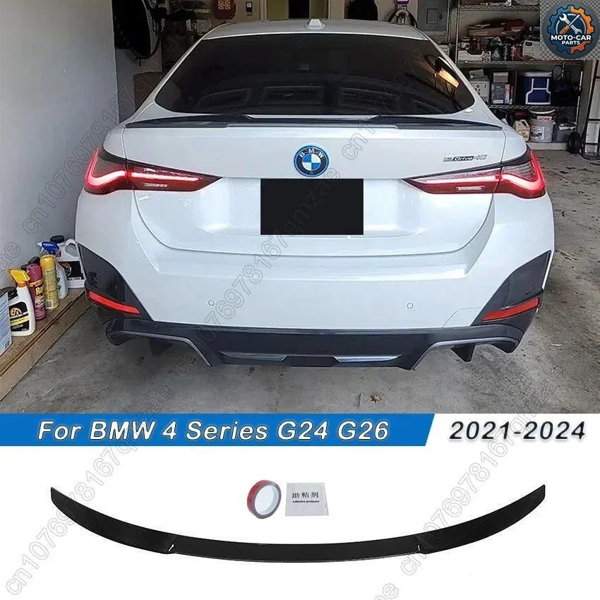 BMW G24 G26 I4 420I 430I M440I 2021-2024 M4 スタイル 4 ドア 車用リア トランク スポイラー ウィング テール ウィング アクセサリー 光