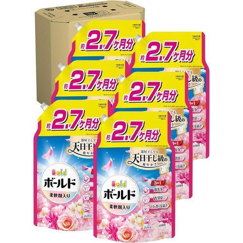 Bold ボールド 柔軟剤入り 洗濯洗剤 液体 華やかおひさまとプレミアムブロッサムの香り 詰め替え 1950g×6袋 大容量 ケース品