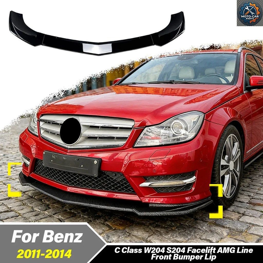 メルセデスベンツ Cクラス W204 S204 2011 - 2014 モバイル フロントバンパースポイラーリップスプリッターデコレーションキット
