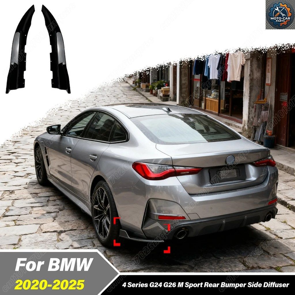 BMW 4シリーズ G24 G26 420i 430i i4 M50 Mスポーツ 2020 2021 2022 2023 - 25 車用リアバンパーサイドスプリッターデコレーションキット