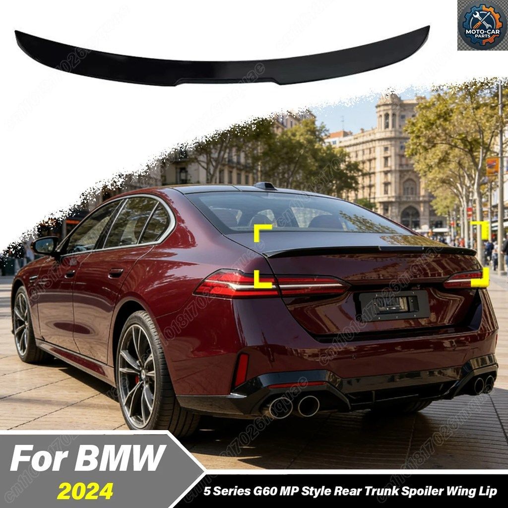 BMW 5シリーズ G60 2024 MPスタイル モバイルリアミドルスポイラーボード テール固定ウイング改造装飾キット