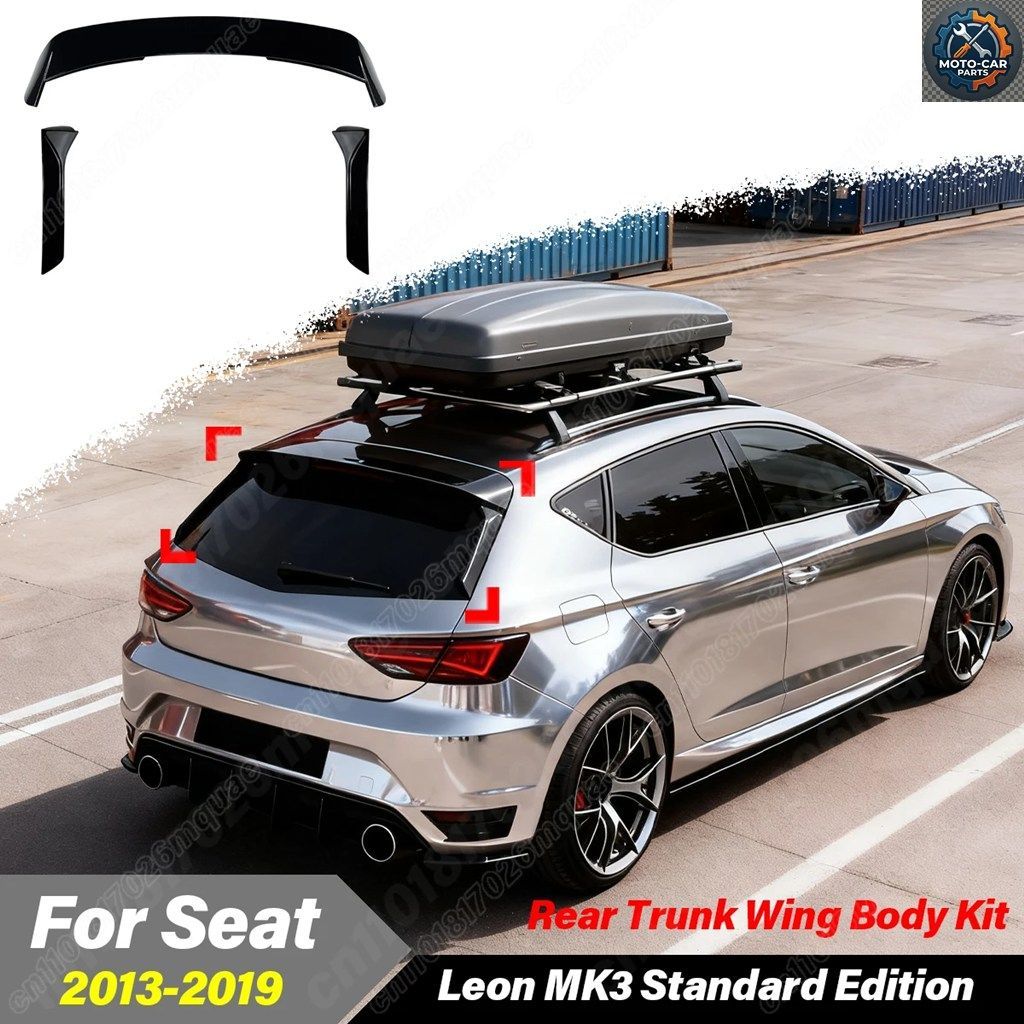 SEAT LEON MK3 STANDARD 2013 - 19 車用リアルーフルーフスポイラーウィング固定スプリッター改造キット