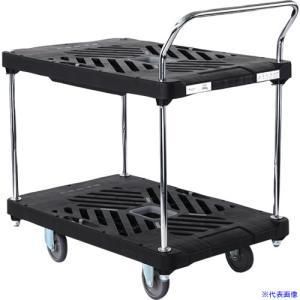 【新品・2営業日で発送】花岡車輌 ダンディ プラスチック台車 ダンディXシリーズ タイプXA 2段テーブル片ハンドル式 W935×D605 4輪自在 (XABT24 4045)
