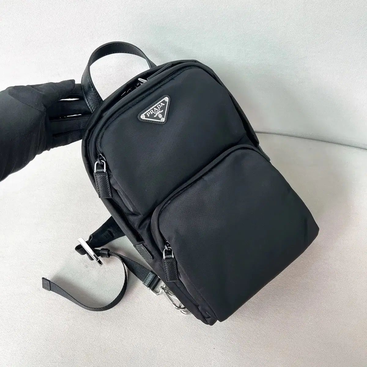 新品 PRADA プラダ リナイロン スリングバック