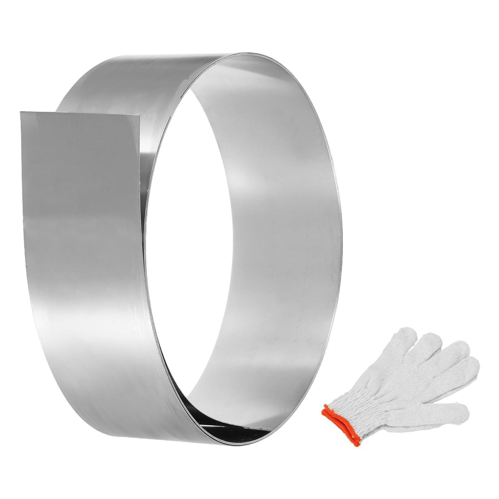 uxcell 304ステンレススチール箔ロール 0.5mm×50mm×1.5m メタルストリッププレートシート ステンレスフラッシングロール（手袋付き） DIY・クラフト・屋根パネル・電子機器・窓用 シルバー