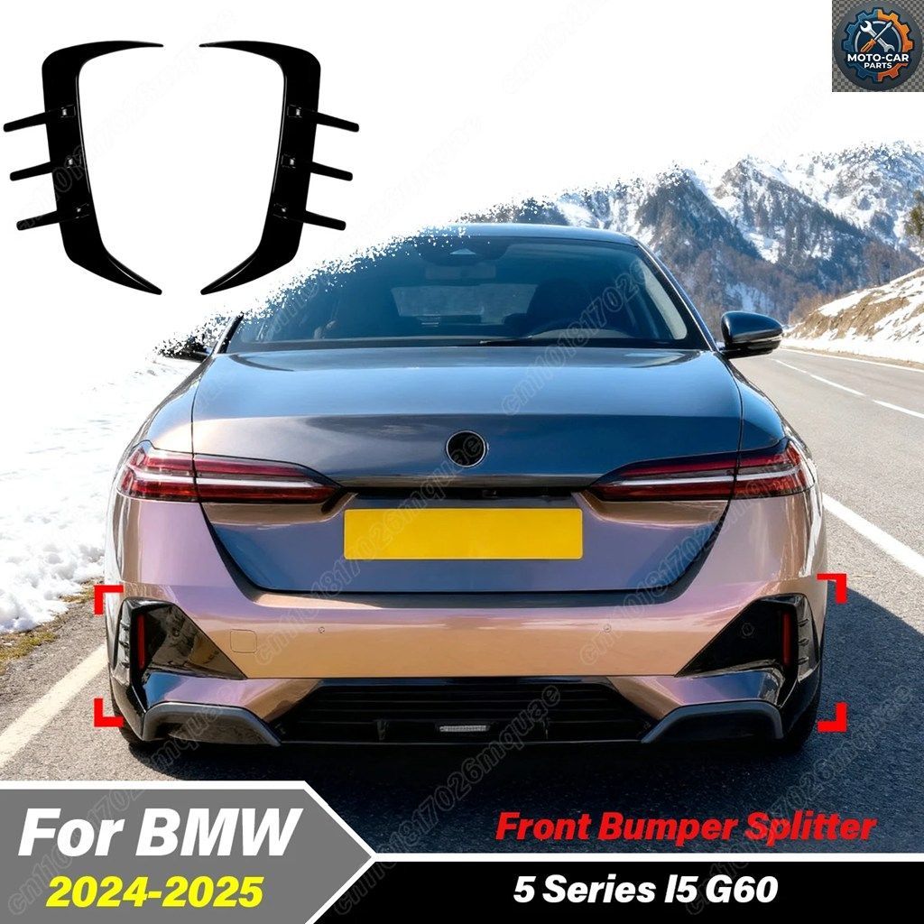 BMW 5シリーズ i5 G60 2024 2025 海外仕様 Mスポーツカー リアバンパー サイドスポイラー リップ ウィングナイフ デコレーション