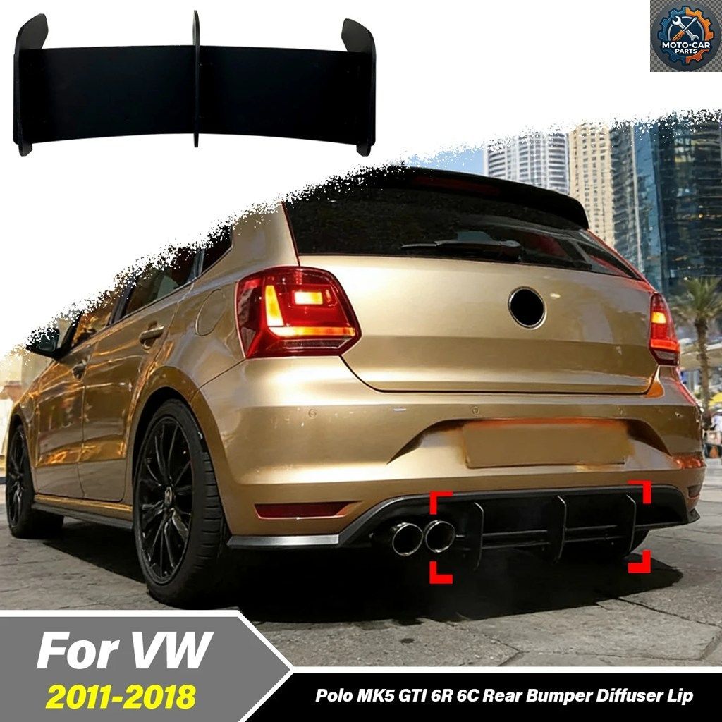 フォルクスワーゲン VW ポロ MK5 GTI 6R 6C フェイスリフト 2011 - 2017 車用リアバンパースポイラーボードデコレーションキット