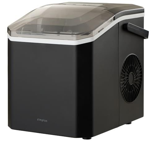 simplus 製氷機 最短6分 透明氷 氷作り 5サイズ調整可能 最小クラス 連続製氷 自動洗浄 卓上 家庭用 連続製氷機 排水口付き 自動停止 宅飲み パーティー シンプラス SP-CED04 (透明氷モード付/ブラック)★ b93e00c4