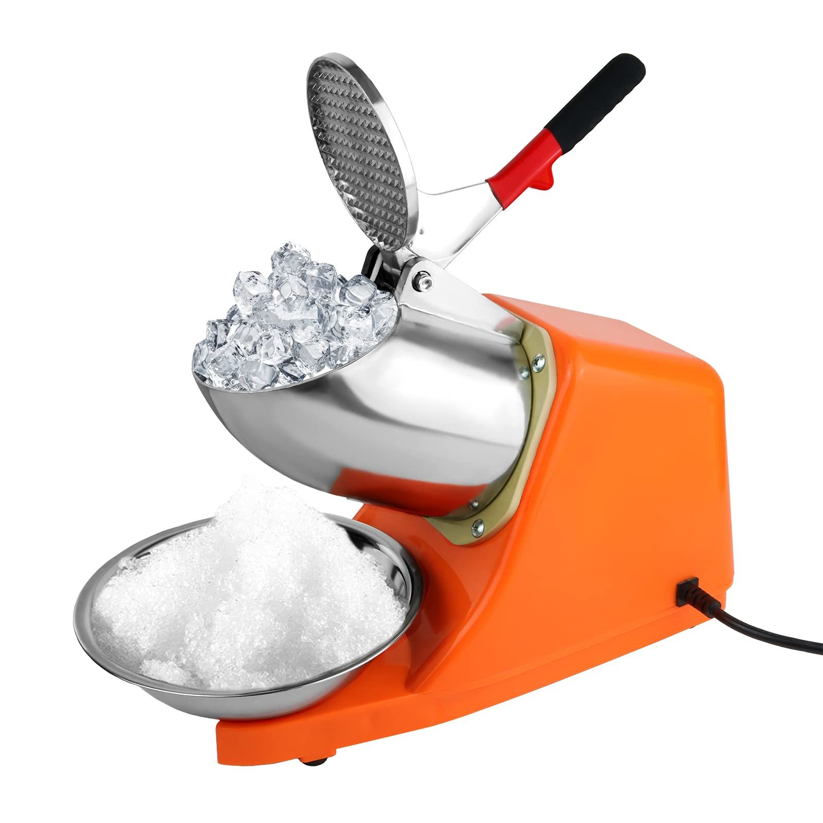 電気砕氷機 300W 電動かき氷り機 デュアルブレード付き(80kg /時 2200rpm）電動式氷砕機 電気アイスシェーバー機 カバーとボウル付き 100V 業務用かき氷機適用かき氷 マルガリータ 家庭用商業用★ 711edbf4