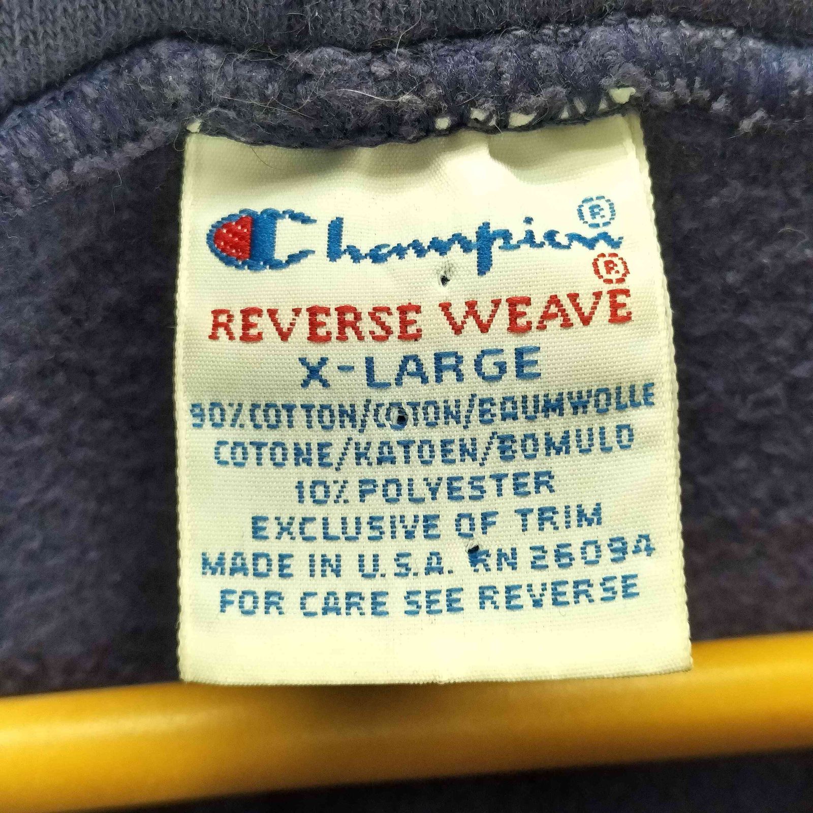 90s Champion リバースウィーブ 刺繍タグ フェード XL 希少無地 チャンピオン Champion 90S 刺繍タグ Reverse Weave リバースウィーブ