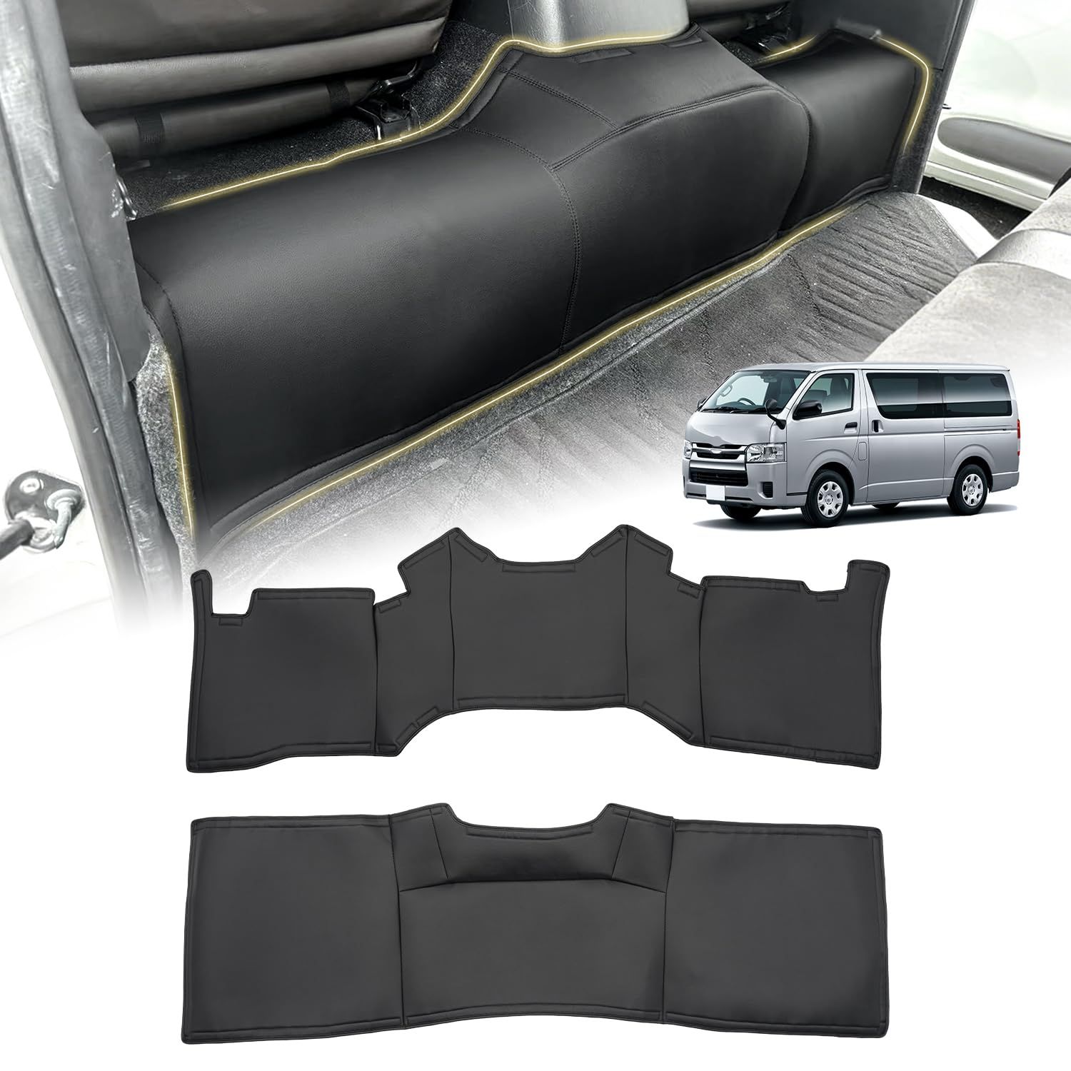 GIMUYA トヨタ ハイエース 200系 標準ボディ用 エンジンルームカバー フロント リア デッキカバー PVCレザー HIACE H200 S-GL 1型 2型 3型 4型 5型 6型 7型 8型 2004年8月?現行 専用設計 アクセ 10a2e256