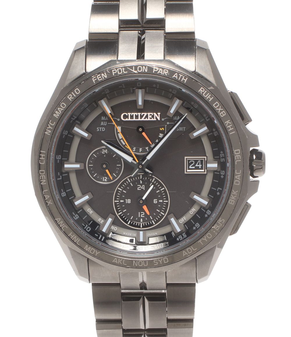 シチズン 腕時計 電波ソーラー アテッサ エコドライブ H820-T023991 ソーラー ブラック メンズ CITIZEN