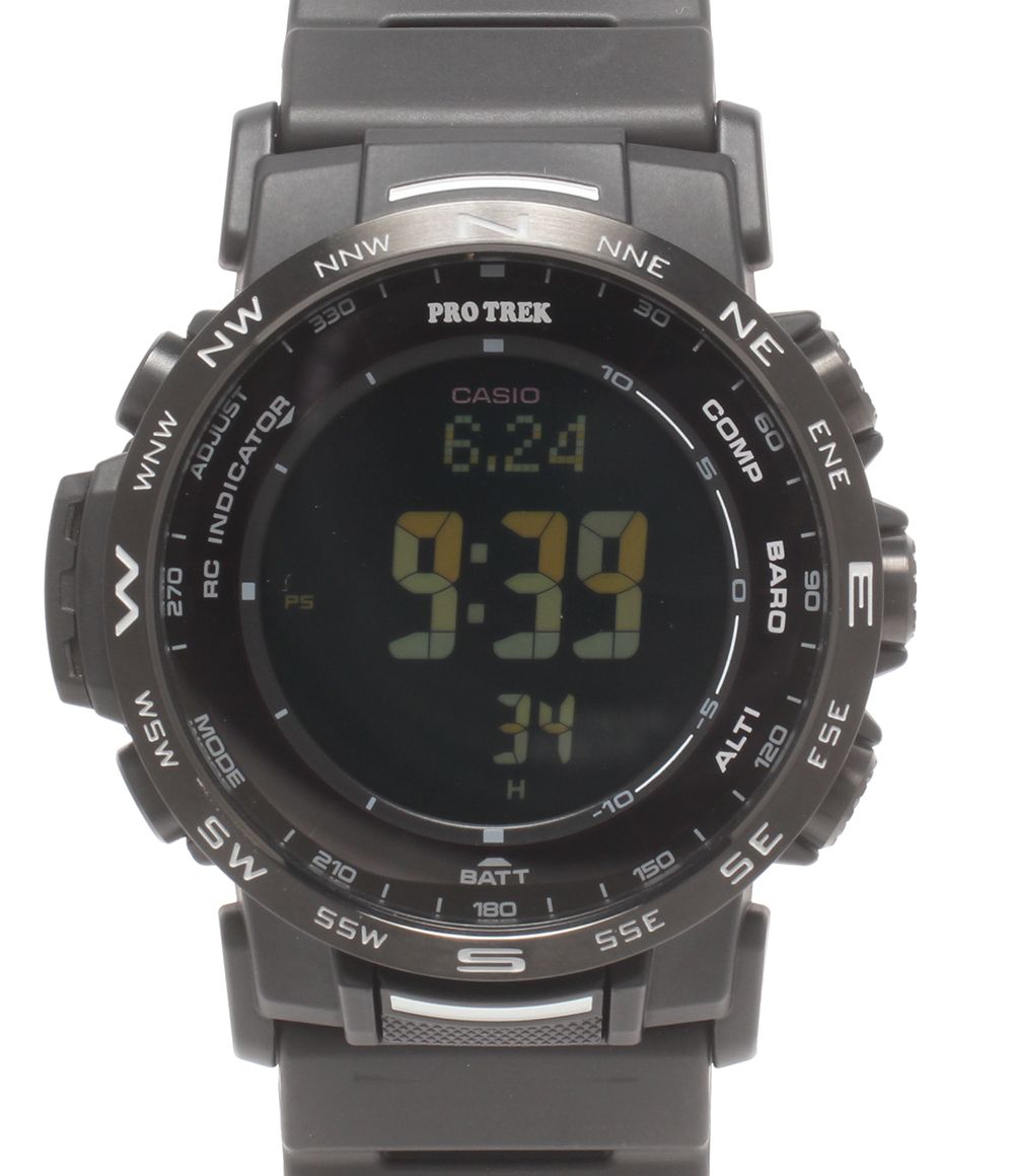 美品 カシオ 腕時計 クライマーライン 電波ソーラー プロトレック PRO TREK PRW-35Y-1BJF ソーラー メンズ CASIO