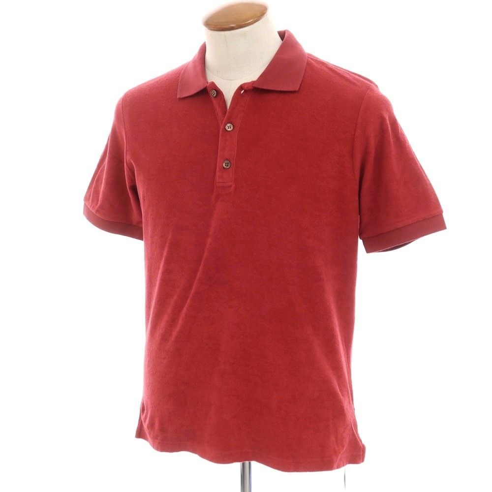 【新品】ザノーネ ZANONE コットン パイル 半袖ポロシャツ レッド【サイズ46】【メンズ】