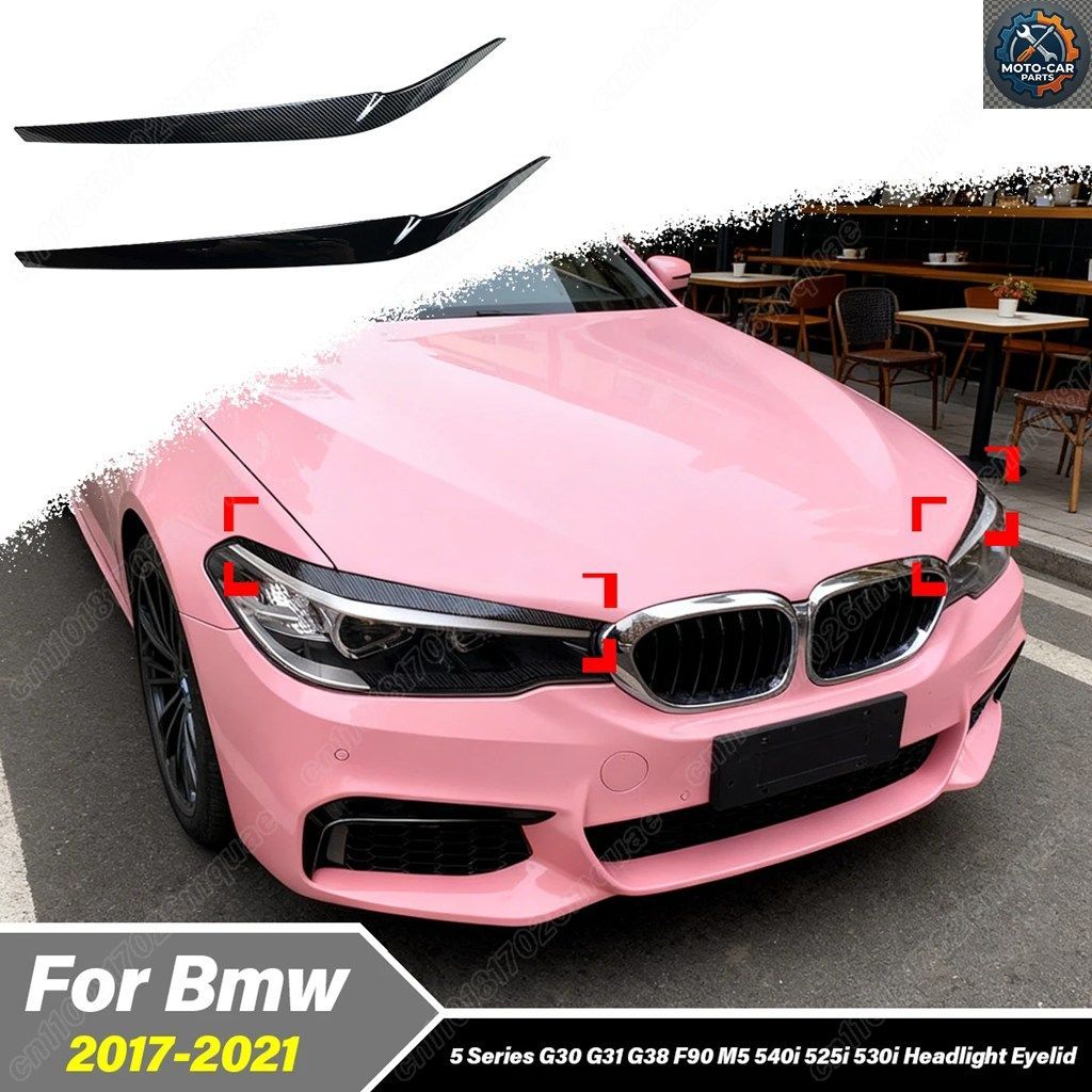 BMW 5シリーズ G30 G31 G38 F90 M5 540i 525i 530i 2017 - 2021 モバイル フロントヘッドライト アイブロウ デコレーションキット