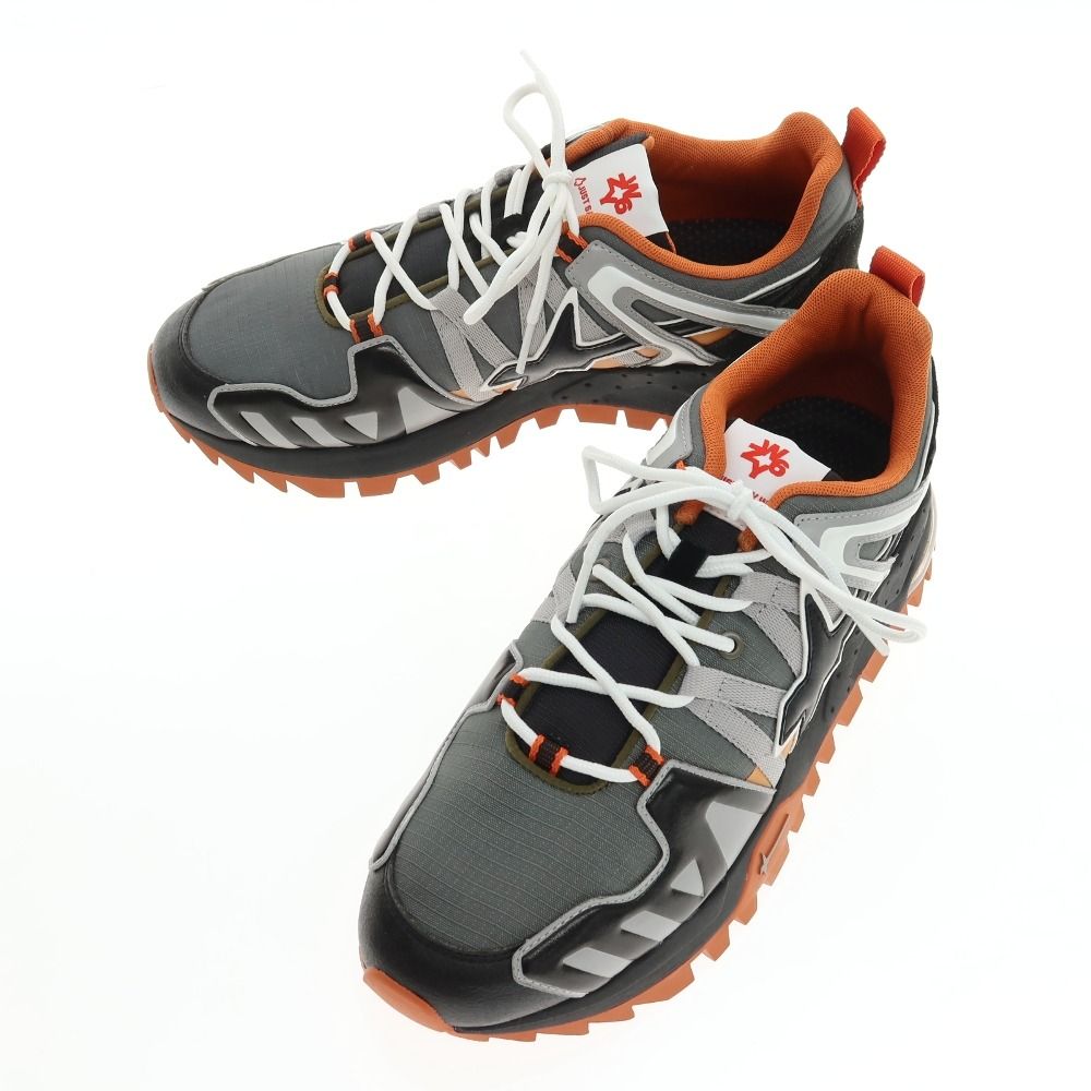【新品】ウィズ（W6YZ） W6YZ KM231-1F18 ナイロン 合成皮革 スニーカー グレーxオレンジ【サイズ43】【メンズ】 新品】ウィズ（W6YZ） W6YZ KM231-1F18 ナイロン 合成皮革 スニーカー