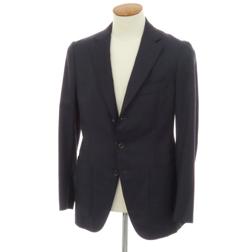 中古】イザイア ISAIA ウール 3B テーラードジャケット ネイビー