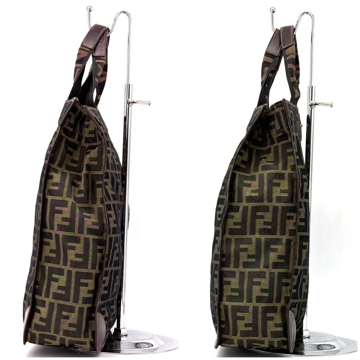 柄で語る、大人の存在感】 FENDI ズッカ 総柄 トートバッグ ロゴテープ