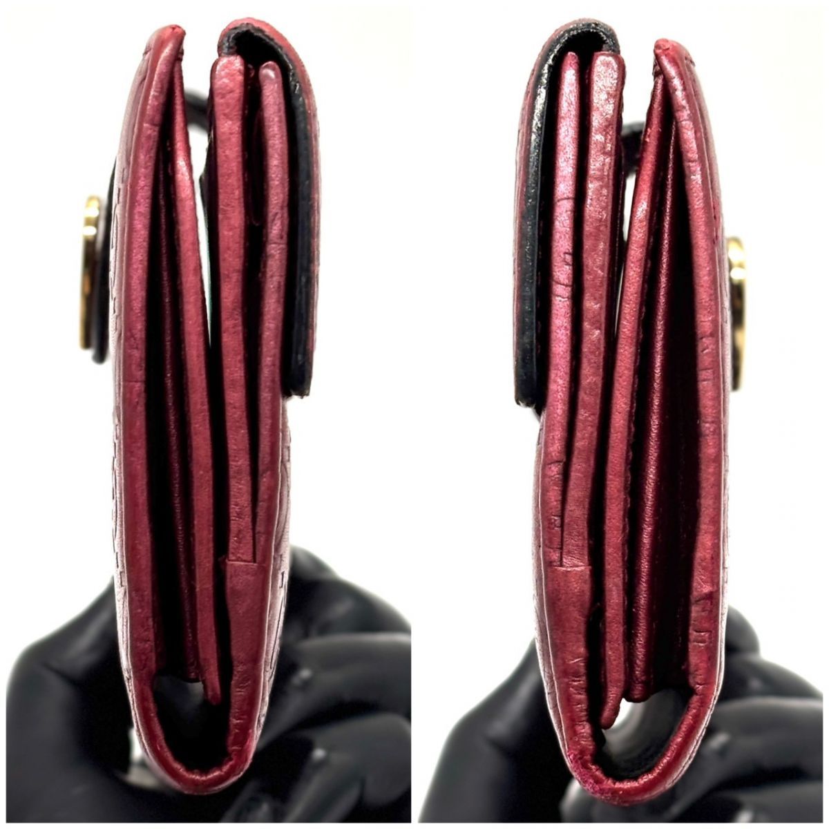 甘さを秘めた余韻】 GUCCI 長財布 グッチシマ ラブリーハート Wホック