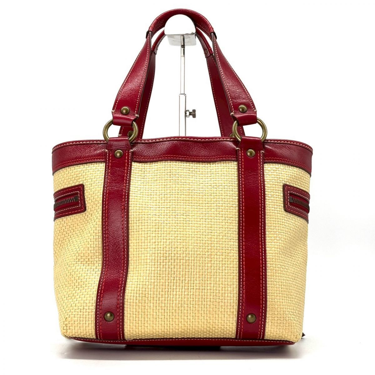 夏を連れて歩く】 COACH SOHO かごバッグ ストローレガシートート