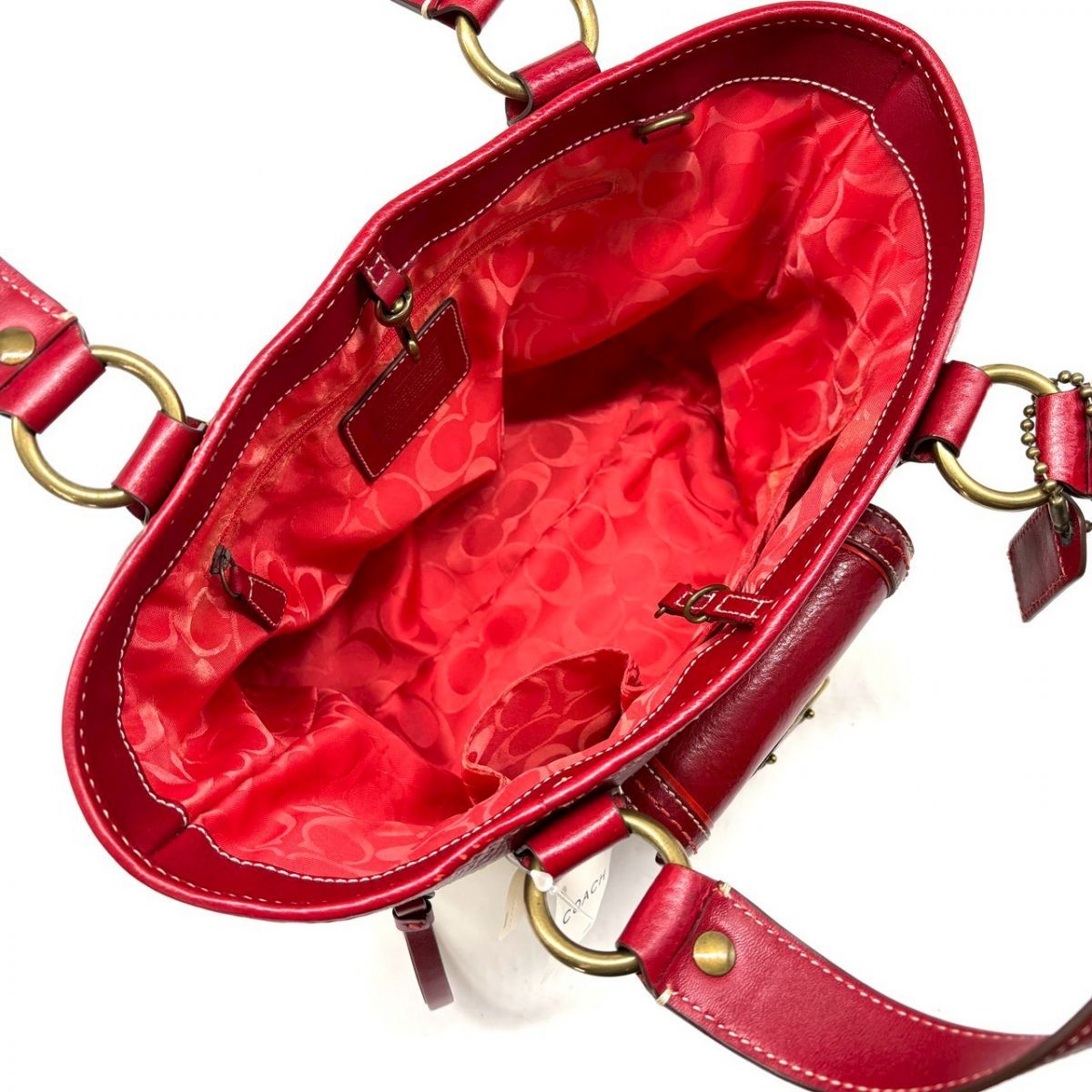 夏を連れて歩く】 COACH SOHO かごバッグ ストローレガシートート