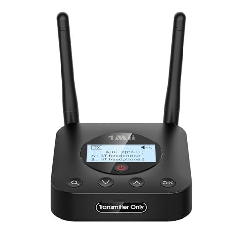 【新品】1Mii トランスミッター bluetooth テレビ ブルートゥース 送信機 5.2 光デジタル RCA 同軸 AUX 接続 aptx LL 低遅延 HD 2台同時 長距離 オーディオ 送信 TV/PC/プロジェクター/ワイヤレスヘッドホン/スピーカ