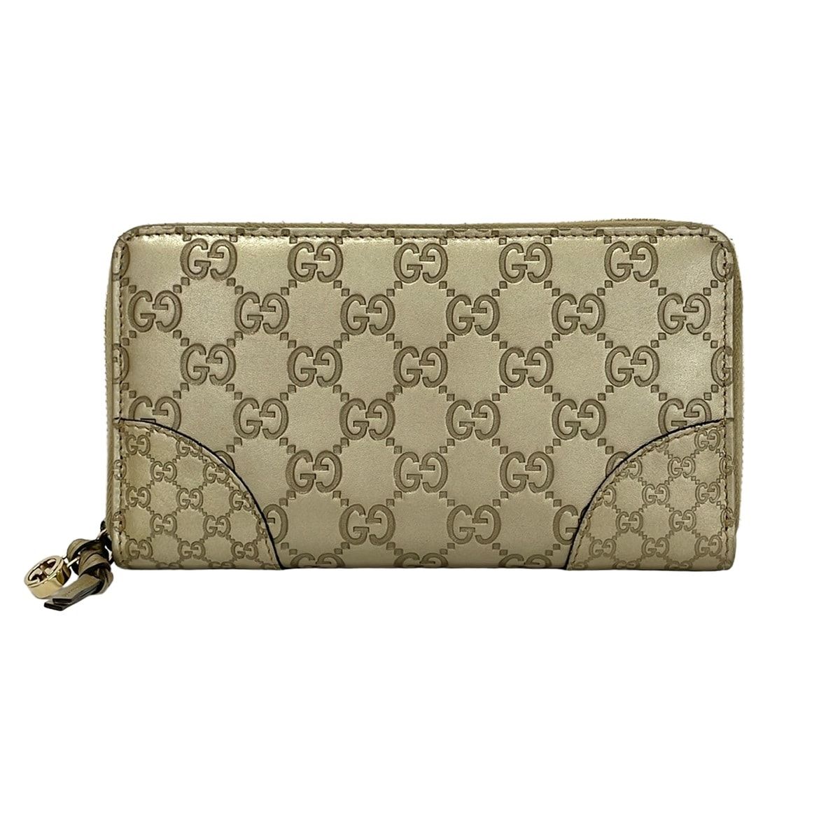 GUCCI(グッチ) 長財布 - 323397 ゴールド ラウンドファスナー レザー
