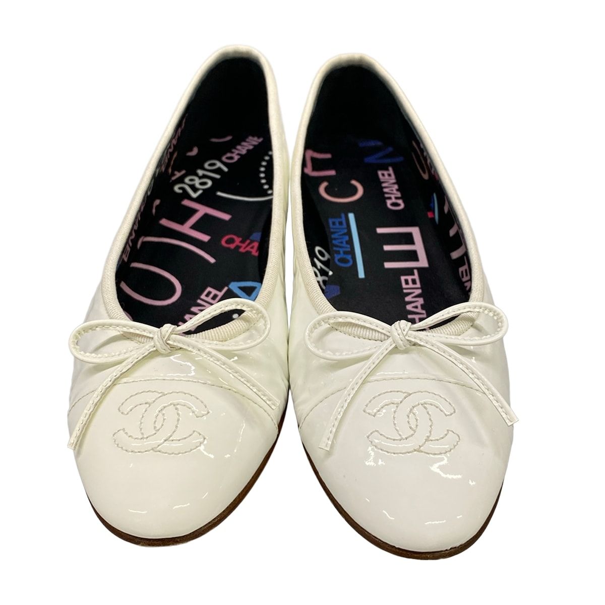 CHANEL(シャネル) フラットシューズ 36C - G02819 白 ココマーク