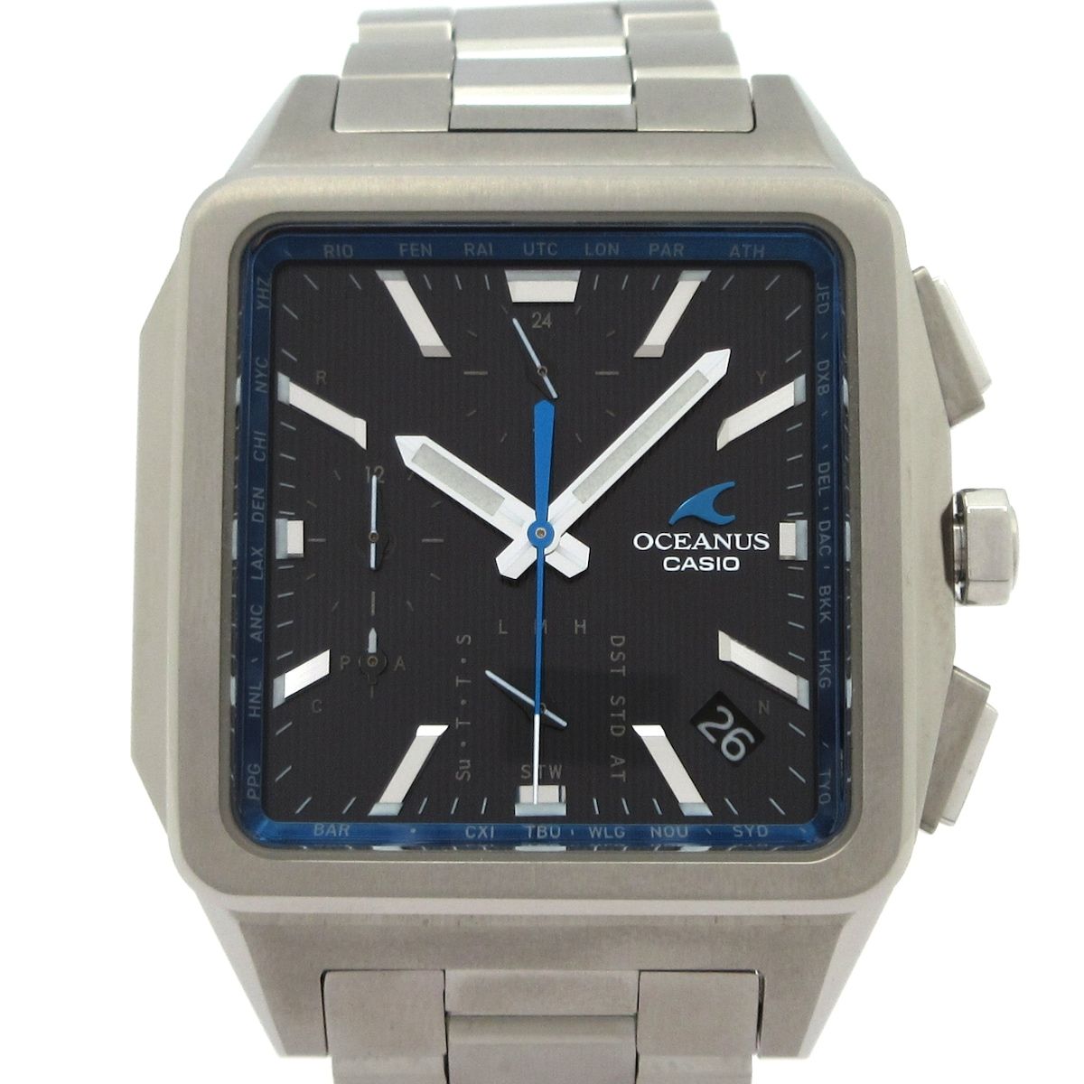 CASIO(カシオ) 腕時計美品 OCEANUS(オシアナス) OCW-T5000 メンズ タフソーラー/電波 黒