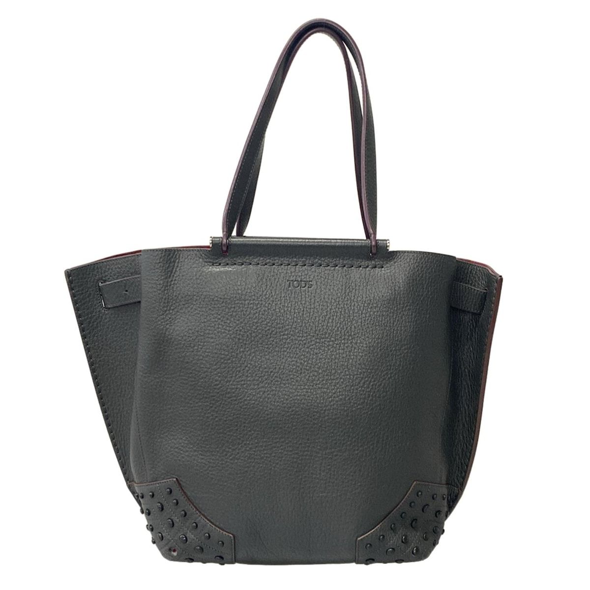 TOD'S(トッズ) トートバッグ - ダークグレー レザー
