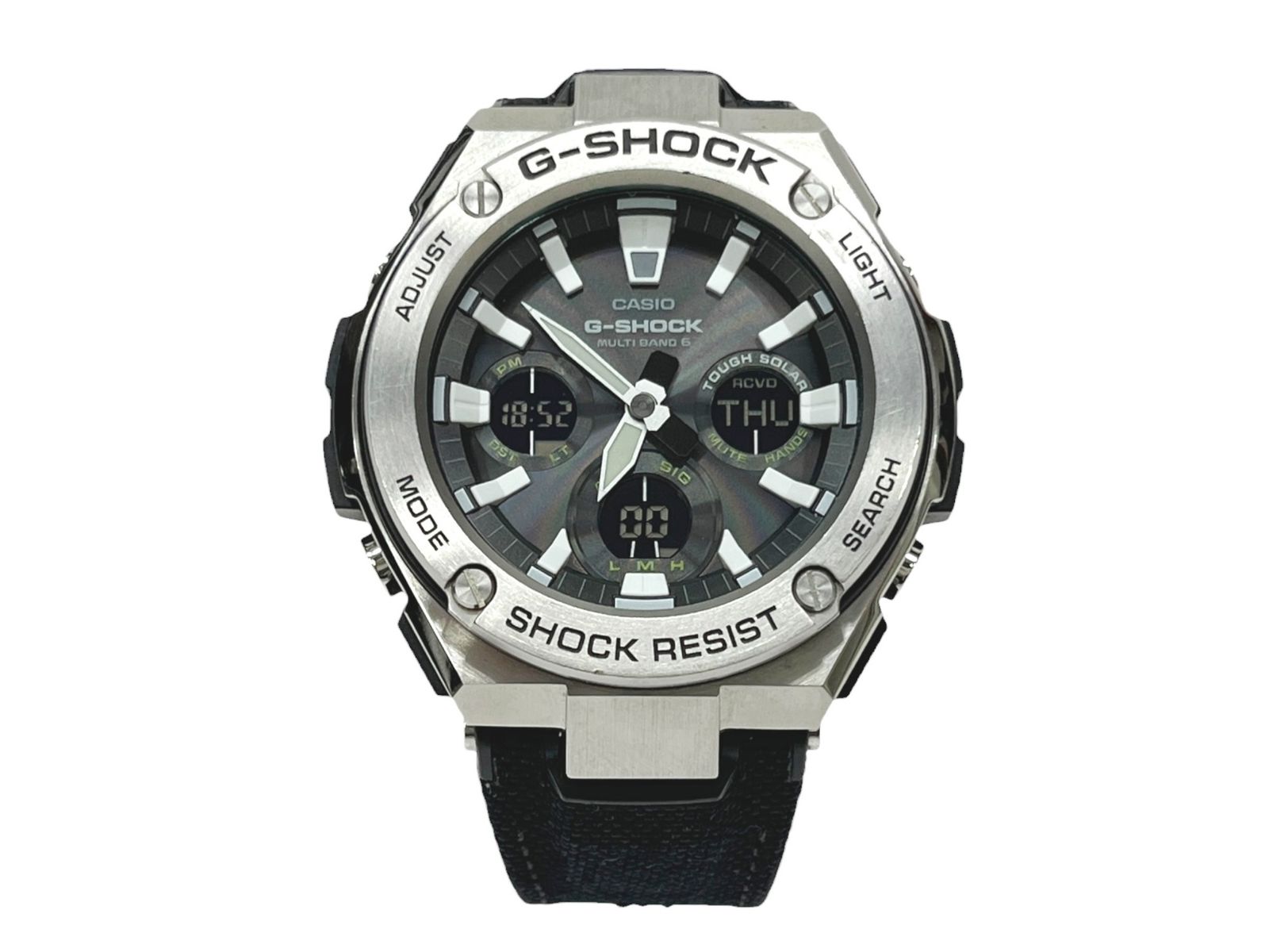 CASIO (カシオ) G-SHOCK Gショック G-STEEL 電波ソーラー アナデジ 腕時計 GST-W130C シルバー×ブラック メンズ/028